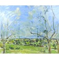 Michael (Mike) R. Hoar ARCA, (British, 1943-2017): Baggrave from South Croxton landscape oil on boar... 
