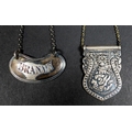A George V silver decanter label, of kidney form with line border, engraved 'Brandy', Atkin Brothers... 