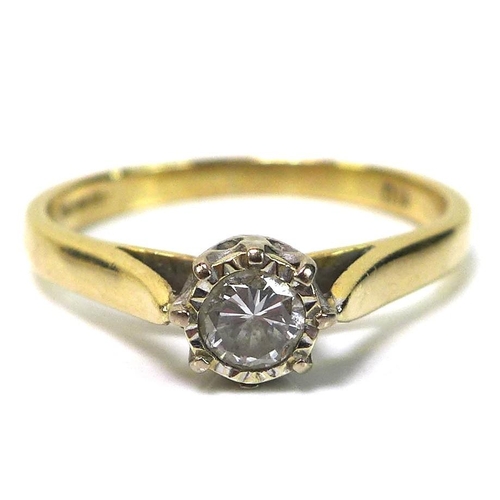 124 - An 18ct gold and diamond solitaire ring, illusion set with diamond of approximately 0.25ct, 3.4mm di... 