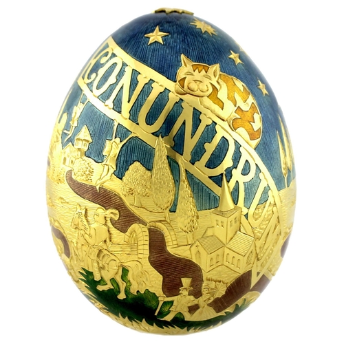 137 - A large 22ct gold Cadbury's 'Conundrum' egg, by Garrard & Co, London, finely engraved and enamelled ...