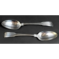 A pair of George III silver table spoons, fiddle and thread pattern, George Smith (III) & William Fe... 