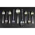 A collection of Danish and British silver flatware, comprising a Georg Jensen Christening spoon, 15.... 