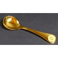 A Georg Jensen gilt Sterling silver 1973 year spoon, with enamel corn marigold to its finial, Design... 