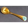 A Georg Jensen gilt Sterling silver 1972 year spoon, with enamel corn marigold to its finial, Design... 