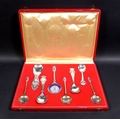 A cased set of Danish commemorative silver spoons, comprising a Christian IX and Queen Louise weddin... 