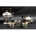 Five late 19th century Gorham Sterling silver tea wares, comprising three piece set bearing monogram... 