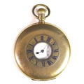 An American Waltham 'Ensign' grade gold plated half hunter pocket watch, circa 1907, keyless wind, t... 
