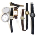A group of gentleman's wristwatches, comprising a Rotary Revelation reversible wristwatch, the recta... 