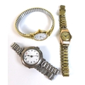 A group of three vintage lady's wristwatches, comprising a 9ct gold cased wristwatch, with circular ... 