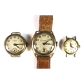 A group of three lady's wristwatches, comprising an Art Deco Grosvenor 9ct gold cased watch, cushion... 