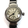 A Rolex Oyster steel cased lady's wristwatch, circa 1940, circular silvered dial with black Arabic n... 