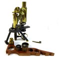 A late Victorian brass compound microscope, J. Swift & Son, London, in fitted mahogany case, with va... 