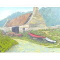 Norman Douglas Hughes (British, late 20th century): Martin's Haven Pembrokeshire landscape oil on ca... 