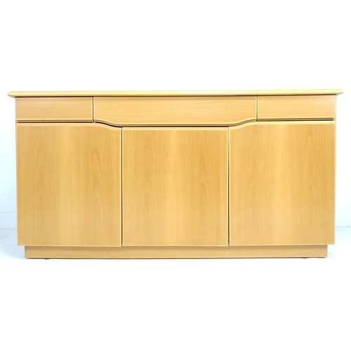 335 - A Danish Skovby blonde oak veneered sideboard, late 20th century, model SM303B BOG, with three drawe... 