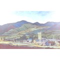 Donald Bosher (British, 1912-1977): British / Irish Mountainous landscape with church and village, s... 