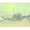 Attributed to Donald Bosher (British, 1912-1977): Harbour scene, unsigned, oil on board, 30 by 37.5c... 
