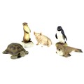 A group of five Aynsley porcelain animal figures, comprising Otter, 15.5cm high, Piggy, 10cm high, C... 