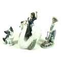 A group of three Lladro figurines, comprising 'The Princess and The Swan', number 5705, 24cm high, S... 