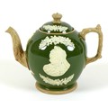 A Copeland late Spode commemorative teapot, for the Diamond Jubilee of Queen Victoria in 1897, the o... 