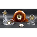 A group of three Waterford cut lead crystal small mantel clocks, comprising oval form 'Sheridan' pat... 