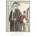 After Eduardo Benito: 'L'Heure du The, Manteau de fourrure, de Jeanne Lanvin', a French Art Deco poc... 