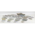 A collection of forty-one Minic, Dinky Toys, Brocklebanks and other brands of die-cast model ships, ... 