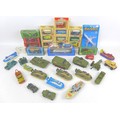 A collection of Dinky Toys army vehicles and and other die-cast toy vehicles, including Dinky Toys C... 