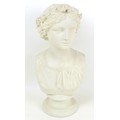 A 19th century Copeland Parian ware bust of the May Queen, with impressed marks to its back: 'May Qu... 