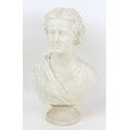 A 19th century Copeland Parian ware bust of Princess Alexandra, with impressed marks to its back, an... 