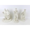 A Copeland Parian Flute Player, missing flute, signed 'R. Monti 1870' and with impressed factory mar... 