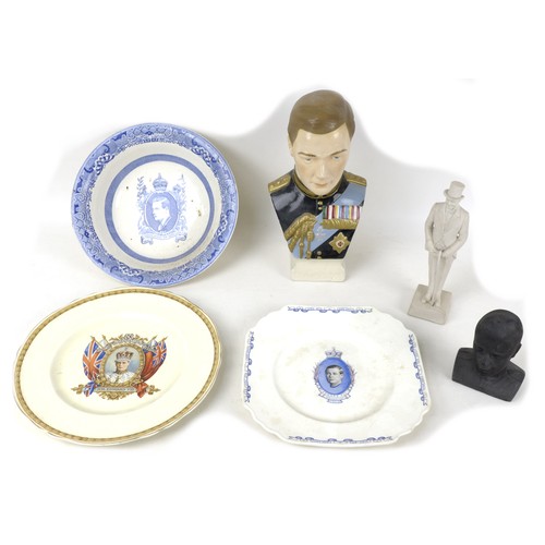 70 - A collection of six Edward VIII commemorative wares, including a Bryan Baker bisque figurine 'Our Pr... 