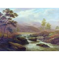 William Mellor (British, 1851-1931): 'On the Llugwy, North Wales', depicting grazing sheep in a moun... 