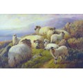 Robert Watson (British, 1865-1916): Eight Sheep on a Hillside, signed and dated '1901' lower right, ... 