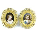 A pair of 19th century Berlin type porcelain plaques, oval format, of religious subjects, depicting ... 