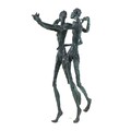A contemporary bronze sculpture, modelled as a nude couple in a striding pose performing a tango dan... 