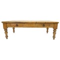 A large late Victorian pine kitchen table, the solid 2
