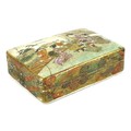 A fine Japanese Satsuma pottery kogo incense box and cover by Kinkozan, Meiji period, of rectangular... 