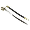 An 1827 Pattern British Naval Officer's naval dress sword, early 19th century, brass hilt with lion’... 