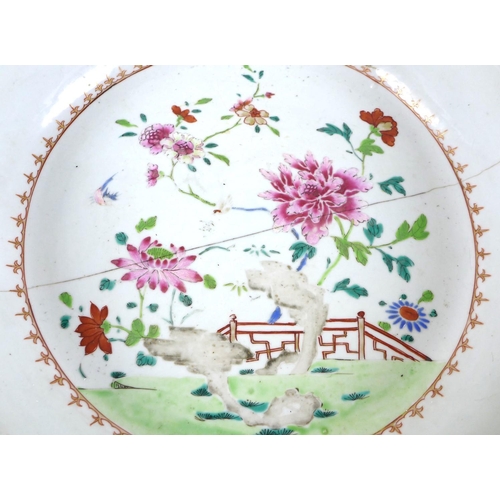 10 - A selection of 18th century and later ceramics, including a large Qing famille rose porcelain bowl, ... 