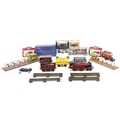 A small collection of vintage Hornby 0 gauge railway models, including a kit built loco 
4-4-0 with ... 