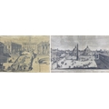 Two Dutch 18th century engravings, depicting Roman views, each 44 by 70cm, mounted, glazed and frame... 