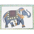 Eastern School (late 20th century): an Indian elephant silk painting, unsigned, 85.5 by 114.5cm, gla... 