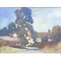 Donald Bosher (British, 1912-1977): landscape trees and houses (possibly Norfolk), signed lower left... 