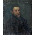 British School (19th century): a half length portrait of a Victorian gentleman, in dark coat, appare... 
