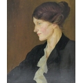 British School (early 20th century): a half length portrait of a woman, facing left, believed to be ... 