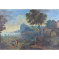 Continental School (19th century): country landscape, oil on canvas, unsigned, 55 by 80cm, gilt fram... 