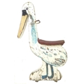A fairground ride children's Pelican seat, with hand painted details, upholstered seat and hand rail... 