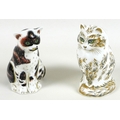 Two Royal Crown Derby paperweights, modelled as 'Fifi' the cat, gold stopper, MMXIII, 13.5cm high, b... 