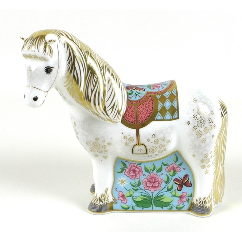 34 - A Royal Crown Derby paperweight, modelled as 'Shetland Pony', limited edition 197/450 exclusive to t... 