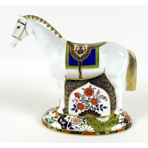 41 - A Royal Crown Derby paperweight, modelled as 'Race Horse', limited edition 399/1500 specially commis... 
